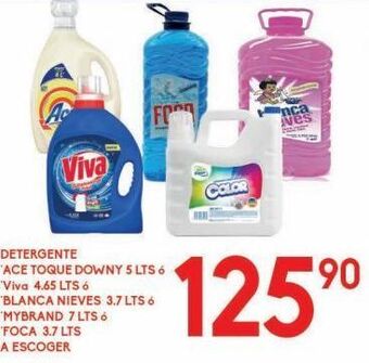 Alsuper Detergente ace toque downy 5l o viva 4,65l o blanca nieves 3,7l oferta