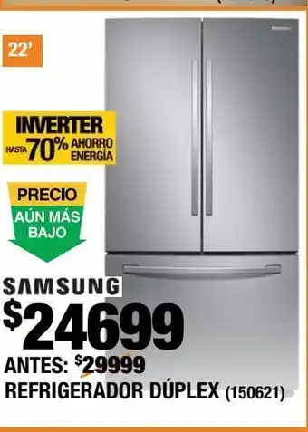 The Home Depot Refrigerador french door samsung 28 pies cúbicos oferta