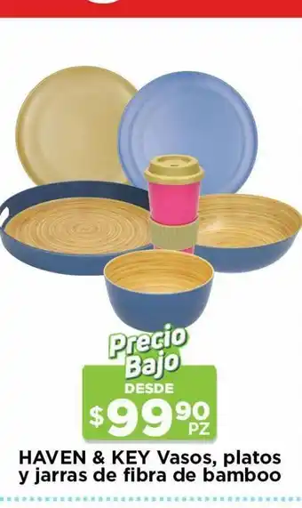 Vasos, platos y jarras de fibras de bamboo haven & key