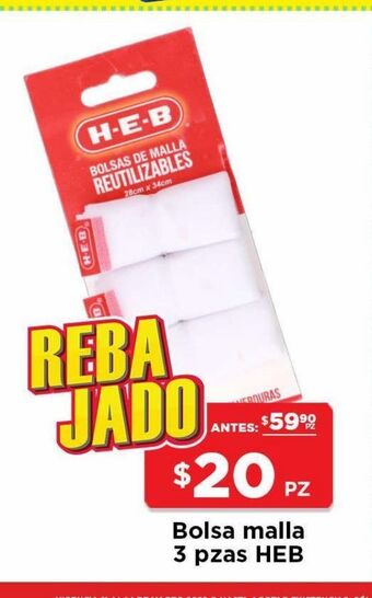 HEB Heb bolsa malla 3 piezas oferta
