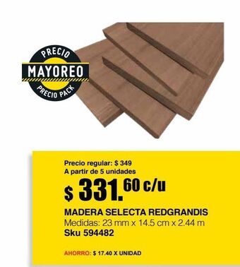 Madera selecta redgrandis