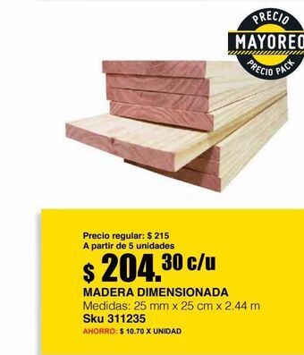 Sodimac Homecenter Madera dimensionada oferta