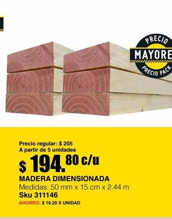 Sodimac Homecenter Madera dimensionada oferta