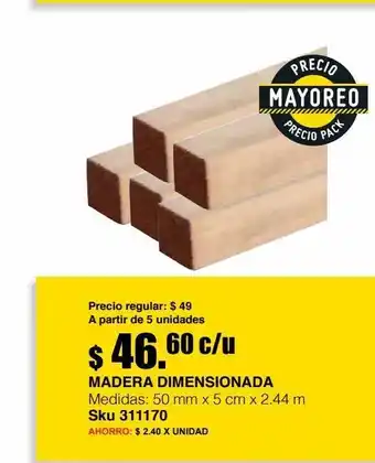 Sodimac Homecenter Madera dimensionada oferta
