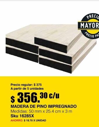 Sodimac Homecenter Madera de pino impregnado oferta