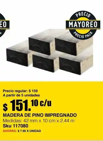 Sodimac Homecenter Madera de pino impregnado oferta