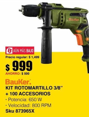 Kit rotomartillo 3/8" + 100 accesorios