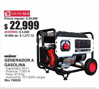 Sodimac Homecenter Generador a gasolina oferta
