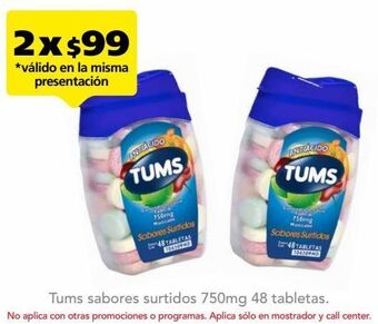 Farmacia San Pablo Tums extra surtido tab 750mg fra c/48 oferta