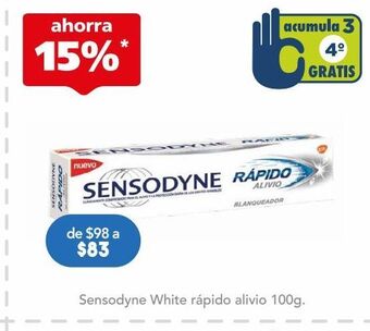Farmacia San Pablo Sensodyne rapido alivi white tub c/100gr oferta