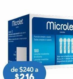 Farmacia San Pablo Microlet lancetas caj c/100pzs oferta