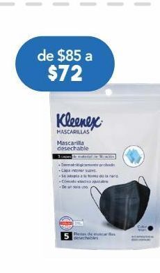 Farmacia San Pablo Kleenex mascarillas desech negro c/5pzs oferta