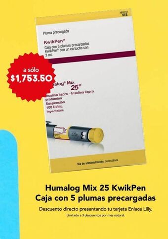 Farmacia San Pablo Humalog mix 25 kwikpen iny 25ui caj c/5 oferta