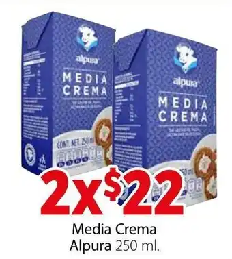 Soriana Híper Media Crema Alpura 2 x 250ml oferta
