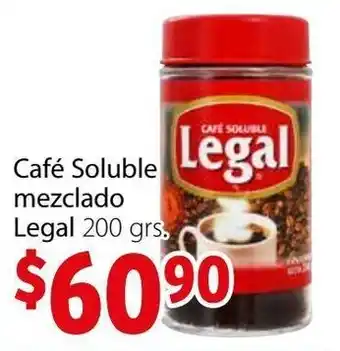 Soriana Híper Cafe Soluble Mezclado Legal 200g oferta