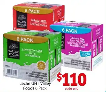 Soriana Híper Leche UHT Valley Foods 6 pack oferta