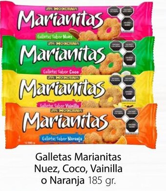 Soriana Híper Galletas Marianitas Nuez, Coco, Vainilla o Naranja 185g oferta