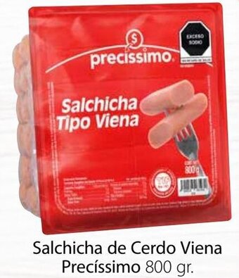 Soriana Híper Salchicha de Cerdo Viena Precíssimo 800g oferta