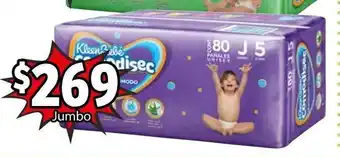 Pañal Kleen Bebé Comodisec Jumbo 80 pañales
