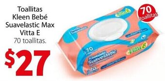 Toallitas Kleen Bebé Suavelastic Max Vitta E 70 toallitas