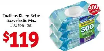 Toallitas Kleen Bebé Suavelastic Max 300 toallitas