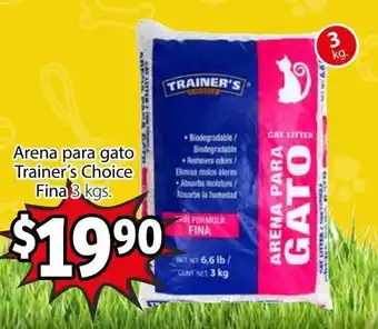 Soriana Híper Arena para Gato Trainer's Choice Fina 3kg oferta