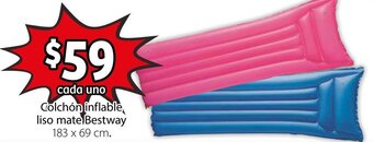 Soriana Híper Colchón Inflable Liso Mate Bestway 183 x 69cm oferta