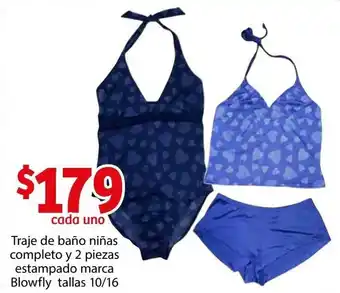 Soriana Híper Traje de Baño Niñas Completo y 2 piezas Estampado Marca Blowfly 10/16 oferta