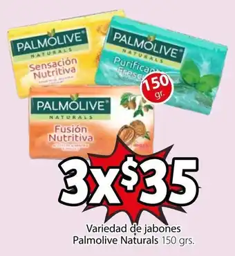 Soriana Híper Variedad de Jabones Palmolive Naturals 3 x 150g oferta