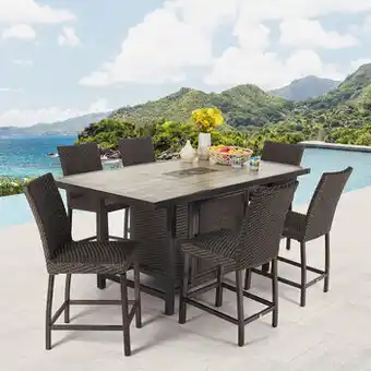 Costco Agio, Juego De Comedor Tejido de 7 Piezas oferta