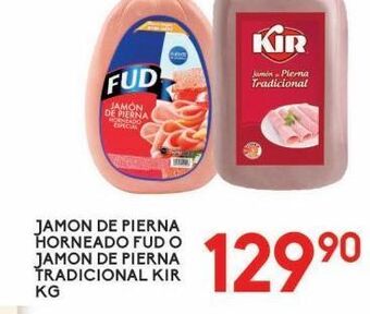 Alsuper Jamón de pierna horneado fud kg o jamón de pierna tradicional kir kg oferta