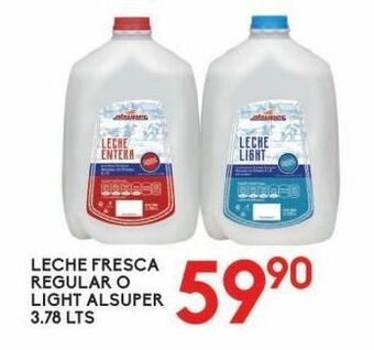 Alsuper Leche fresca regular o light alsuper 3.78l oferta
