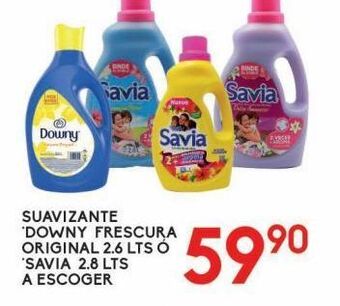 Alsuper Suavizante downy frescura 2,6lt o savia 2,8lt oferta
