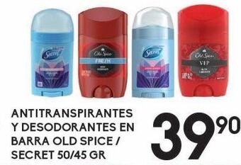 Alsuper Antitranspirante old spice barra o secret 50/45g oferta