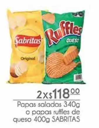 Papas saladas o papas ruffles de queso sabritas