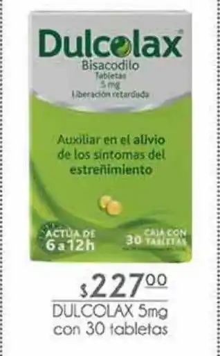 Dulcolax 5 mg con 30 tabletas