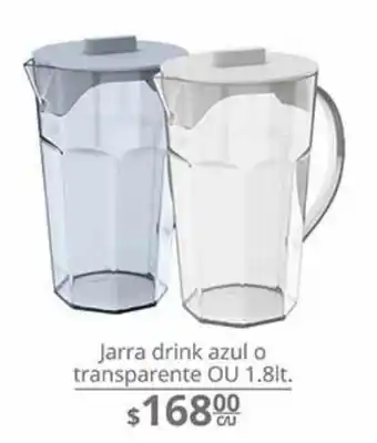 Jarra drink azul o transparente ou 1.8lt