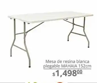 La Comer Mesa de resina blanca plegable mahaia 152cm oferta