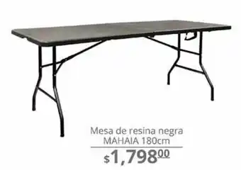 La Comer Mesa de resina negra mahaia 180cm oferta