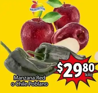 Soriana Express Manzana Red o Chile Poblano oferta