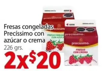 Soriana Express Fresas Congeladas Precíssimo con Azúcar o Crema 2 x 226g oferta