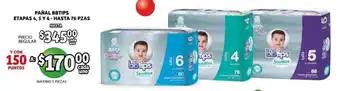 Pañal Bbtips Etapa 4,5 y 6, 76 pzas.