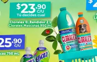 Farmacias Guadalajara Cloralex El Rendidor 2L Cloralex Mascotas 950 ml oferta
