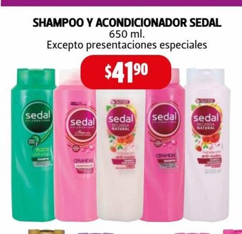 Farmacias Guadalajara Shampoo y Acondicionador Sedal 650 ml oferta