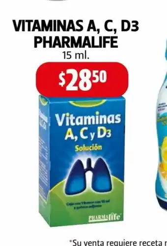 Farmacias Guadalajara Vitaminas A, C, D3 Pharmalife 15 ml oferta