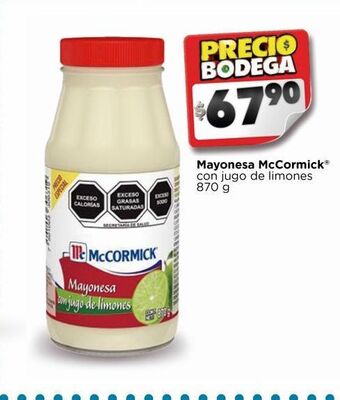 Bodega Aurrerá Mayonesa mccormick 870g oferta