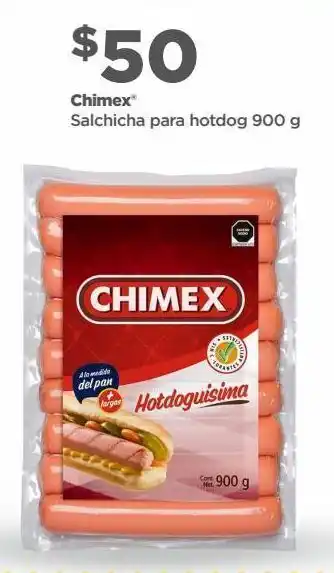 Bodega Aurrerá Salchicha para hotdog chimex 900g oferta