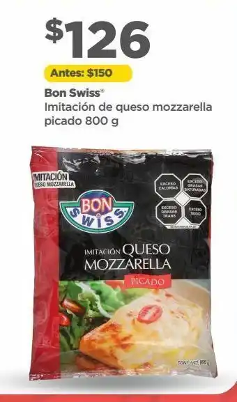 Imitación de queso mozzarella picado 800g bon swiss