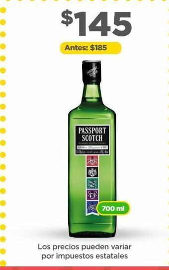 Bodega Aurrerá Whisky passport scotch 700ml oferta