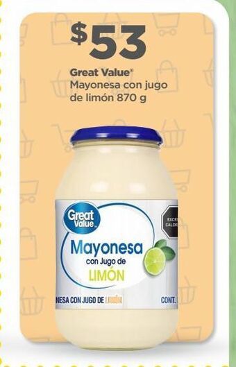 Bodega Aurrerá Mayonesa con jugo de limón great value 870g oferta